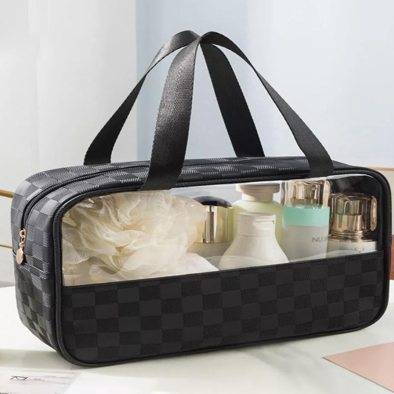 3 Pcs Transparent Cosmetic Bag, Transparent Oriented Makeup Bag, Carry Travel Zippered Pouch Bag, Waterproof Portable Travel Cosmetics Pouch