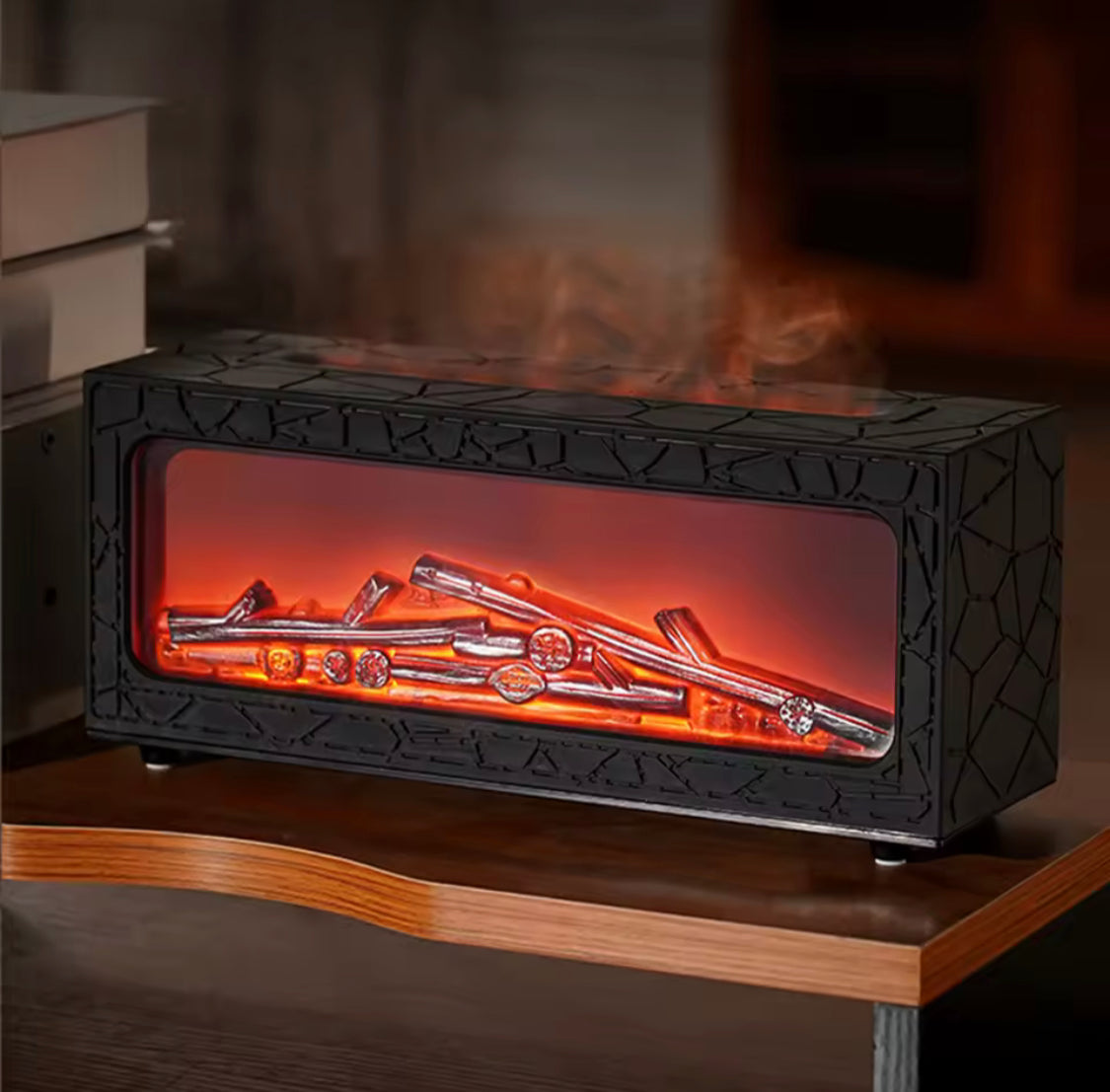 LED Fireplace Flame Diffuser, Colorful Flame Night Light Humidifier, Ultrasonic Mist Humidifier, Aroma Essential Oil Diffuser