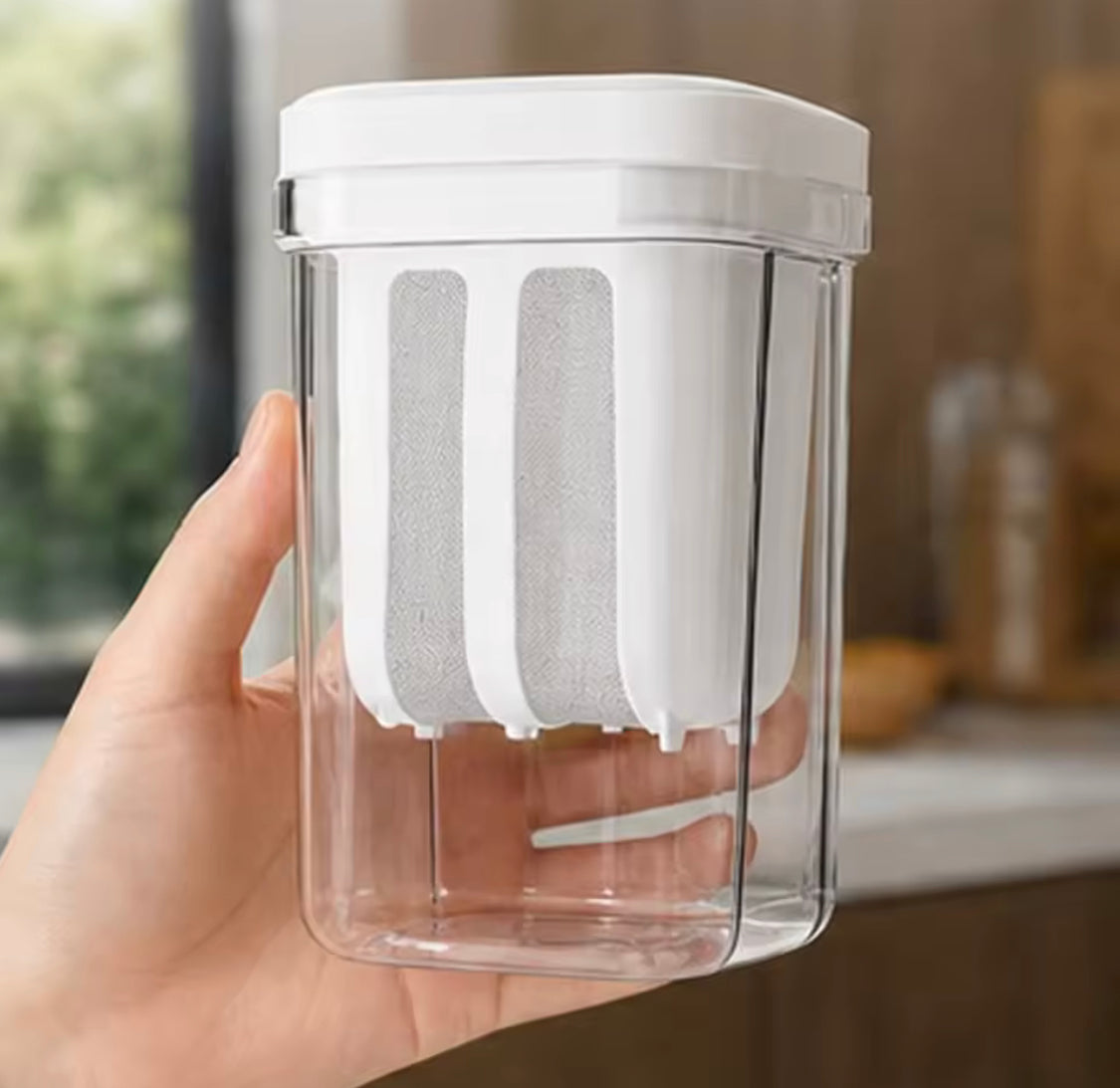 Portable Yogurt Strainer Cup,  Greek Yogurt Filter with Separator, Food Grade Greek Yogurt Strainer, Large Capacity Fine Mesh Cheese Yogurt Maker with Lid
