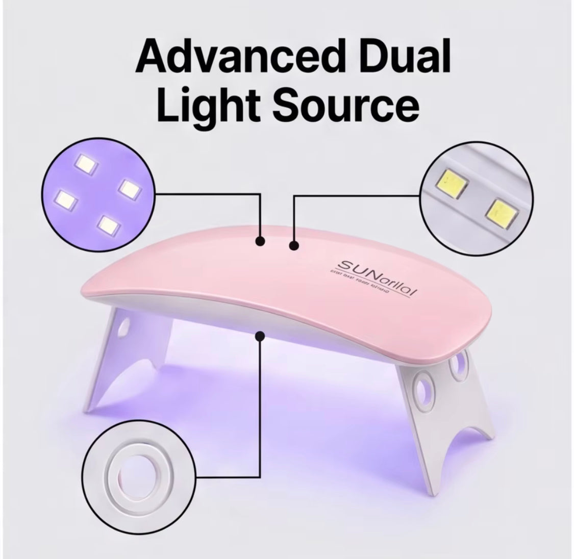 Mini Nail Dryer with Foldable Stand, Portable Mouse Shape UV Gel Dryer