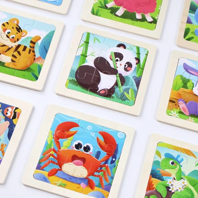 Jigsaw 3D Puzzle Set, Animal Cartoon 3D Puzzle Toys, Blocks Matching Toys, Hand Grip Plate Toddler Toys, Montessori Wooden Puzzles For Children, Kids Educational Learning Jigsaw Puzzle