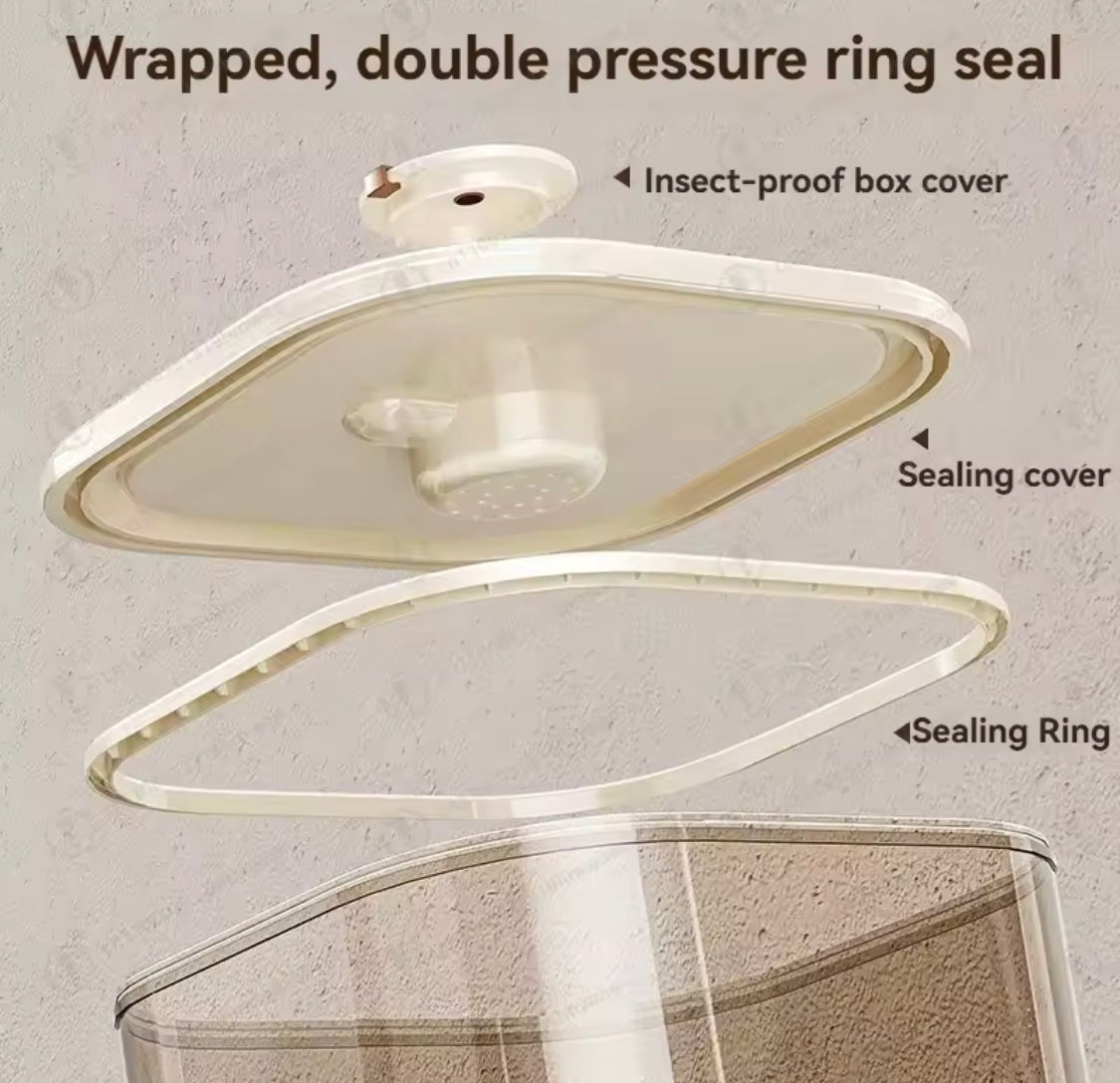 Transparent Kitchen Rice Storage Dispenser, Moisture Proof Cereal Dispenser, Sealed Storage Rice Container