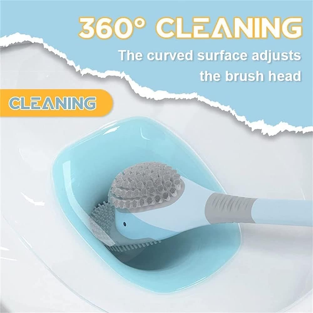 Diving Duck Toilet Brush, Wall Mounted Silicone Toilet Brush, Floor Standing Long Handle Bathroom Cleaning Brush, Dead Corner Toilet Brush, Household Wash Toilet Cleaning Accessories