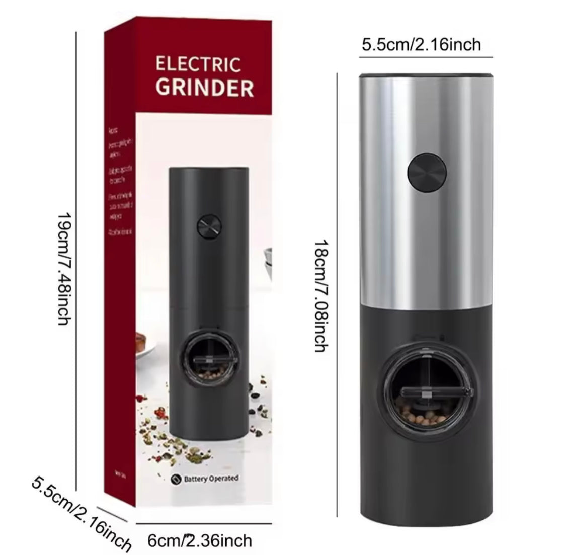 Cell Operated Salt And Pepper Grinder, Multigrain Mini Grinder, Kitchen Seasoning Gadget