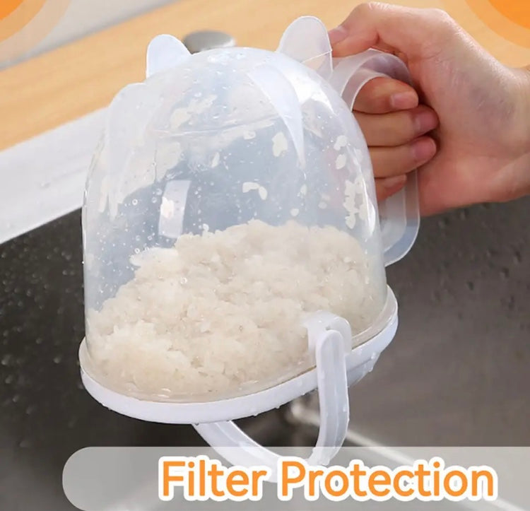 Quick Automatic Rice Washer, Filter Rice Sieve Colander Basket, Plastic Handle Washing Rice Machine