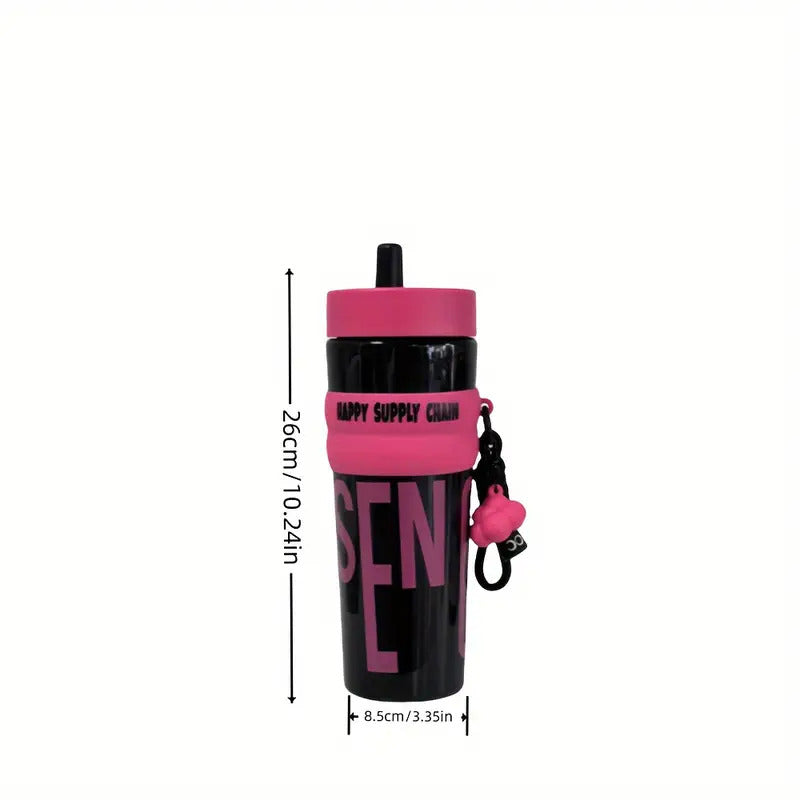 950ml Outdoor Sports Large Capacity Straw Cup, Portable Leakproof Insulated Travel Mug, High Appearance Girls Handy Cup With Straw