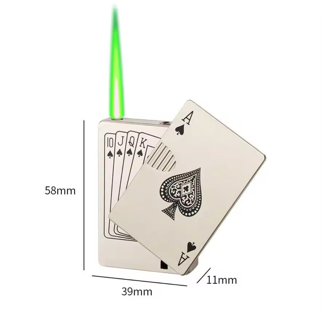 Poker Card Plastic Lighter, Creative Jet Flame Pocket Lighter, Windproof Playing Card Lighter, Windproof Outdoor Lighter, Cool Gadget Pocket Lighter, Flame Dazzling Butane Lighter