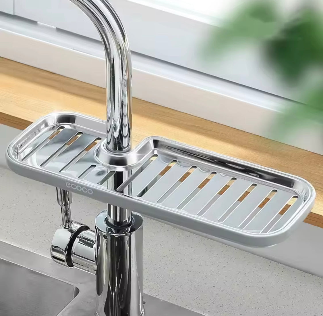 Stainless Steel Faucet Shelf, Kitchen Utensils Sink Storage Rack, Sink Faucet Sponge Holder