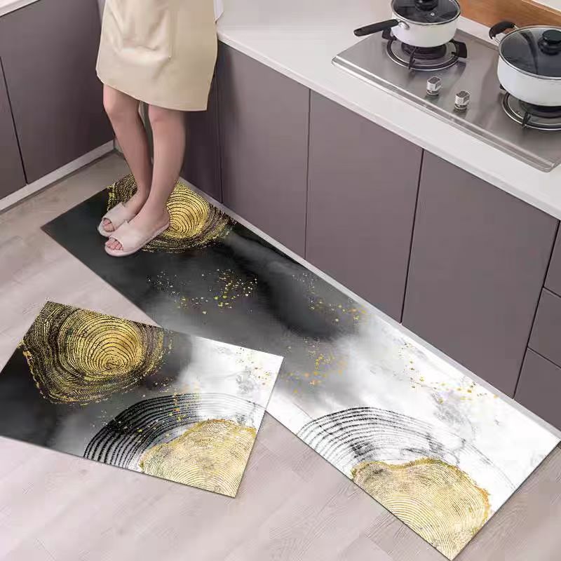 Set Of 2 Kitchen Floor Mat, Non-slip Kitchen Carpet, Kitchen Mat Bedroom Long Rug, Anti Slip Floor Mat, Modern Kitchen Mate