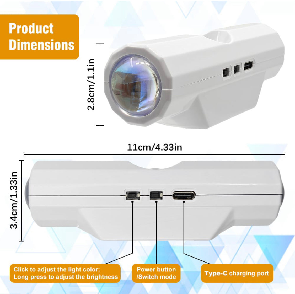 Double Head Motion Sensor RGB Ambient Light, Rechargeable Magnetic Wall Lamp, Sunset LED Night Lights, Smart Motion Sensor Night Light