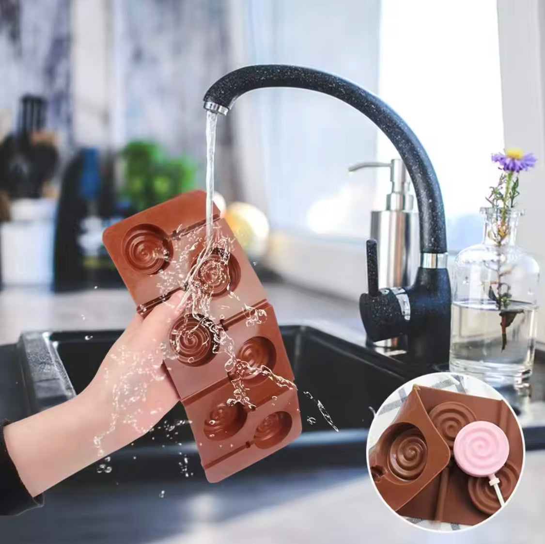 Silicone Lollipops Mold, Chocolate Candy Stick Mold, Reusable Ice Lolly Mold, Cute Silicone Jelly Ice Mold