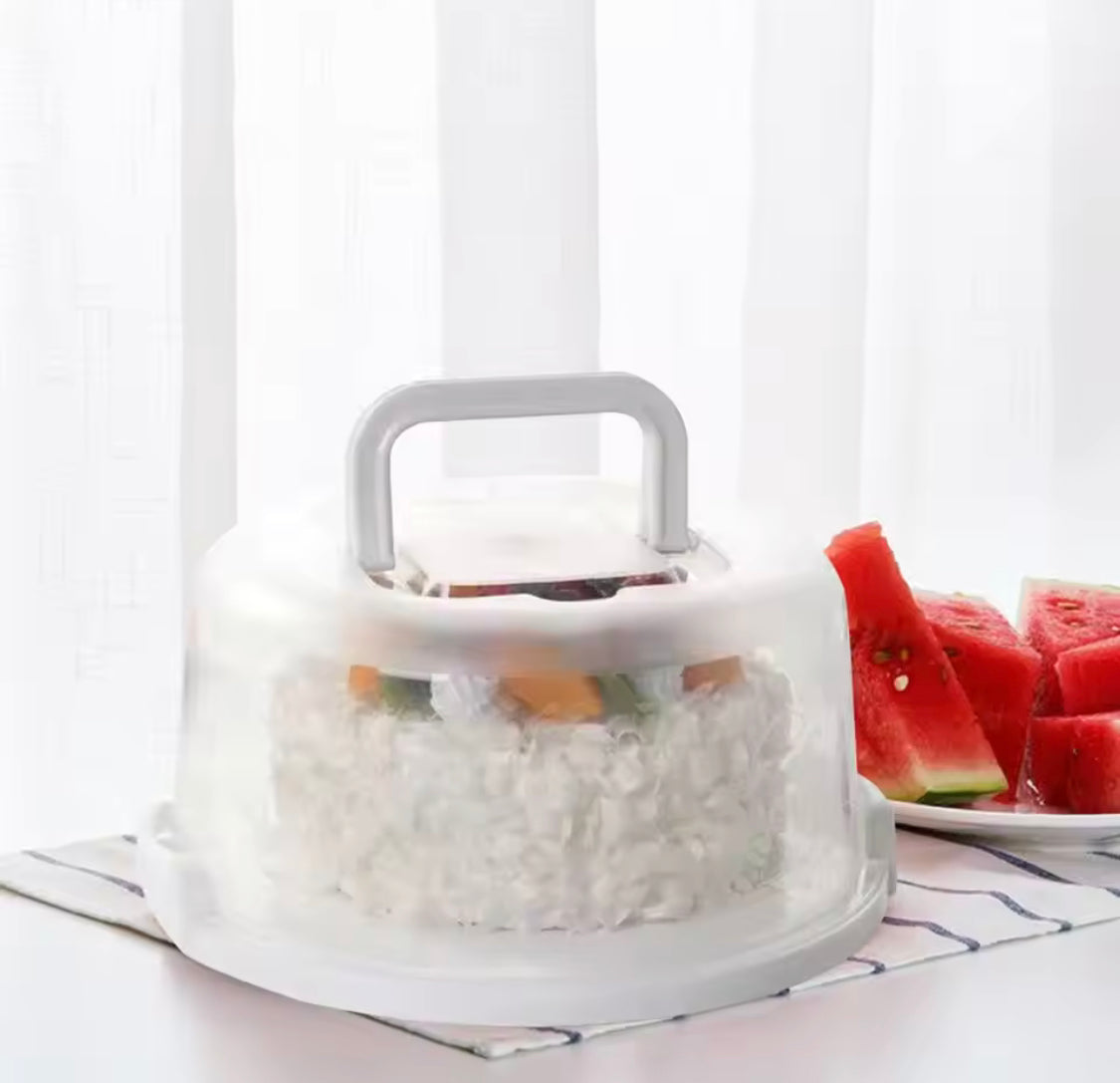 Transparent Airtight Round Cake Storage Box, Portable Muffins Dessert Carrier Box, Cake Carrier With Secure Locking Buckles