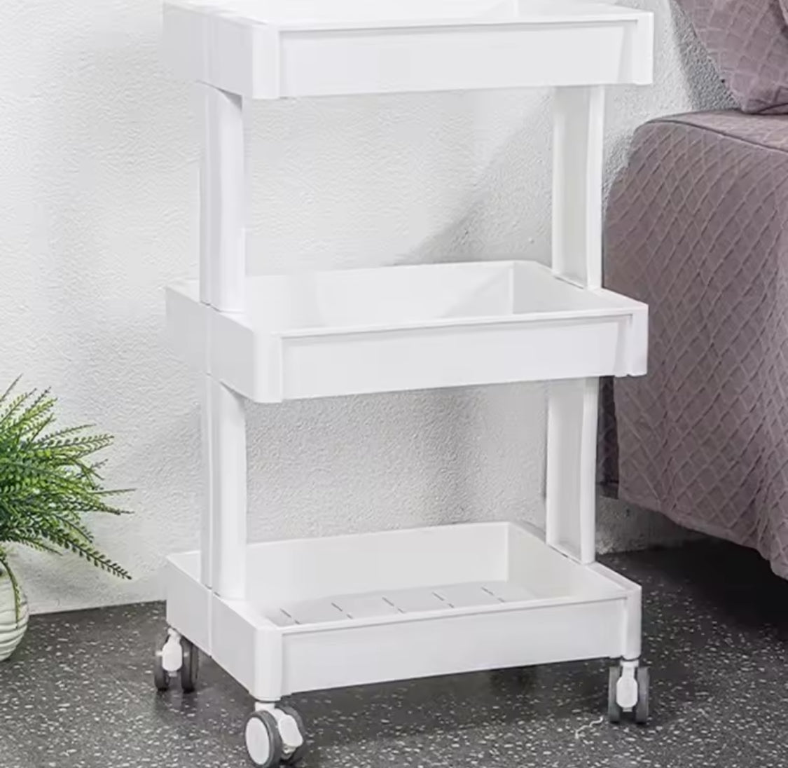 Three Layer Mobile Storage Rack, Multifunctional Storage Tool Cart, Multi Layer Sundries Storage Organizer, Movable Snack Storage Rack