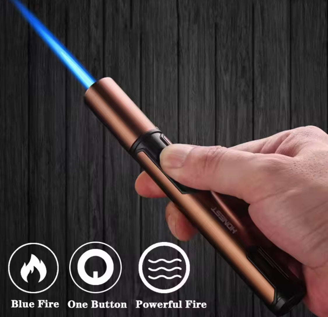 Heavy Duty Butane Flame Lighter, Smart Jet Flame Lighter, Turbo Flame Kitchen Lighter, Refillable Windproof Kitchen & BBQ Lighter
