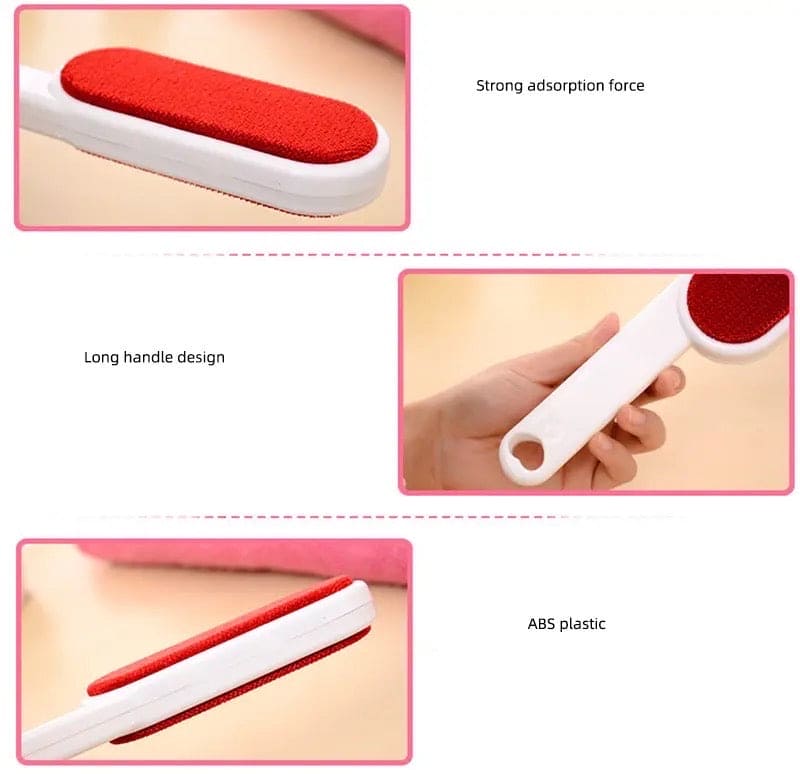 Double Sided Static Brush, Magic Fur Cleaning Brush, Fluffy Clothing Brush, Handheld Pet Hair Cleaning Brush, Clothes Lint Cleaner Brush, Portable Sofa Clothes Cleaning Flannel Brush, Reusable Lint Roller Brush