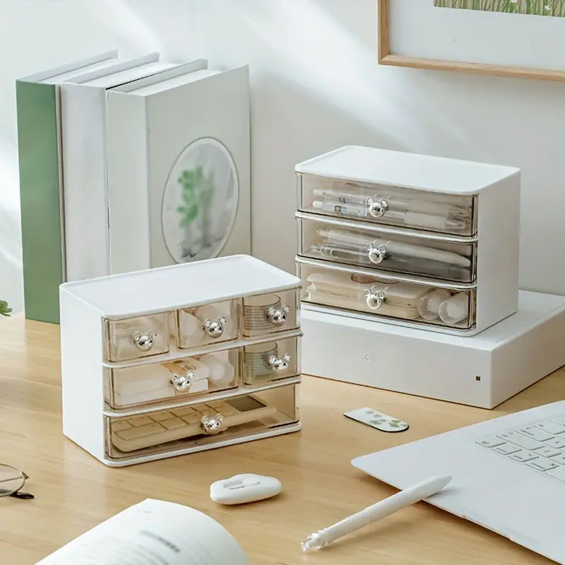 Stackable 6 Drawers Desk Organizer, Makeup Storage Accessories, Makeup And Jewelry Drawer Organizer