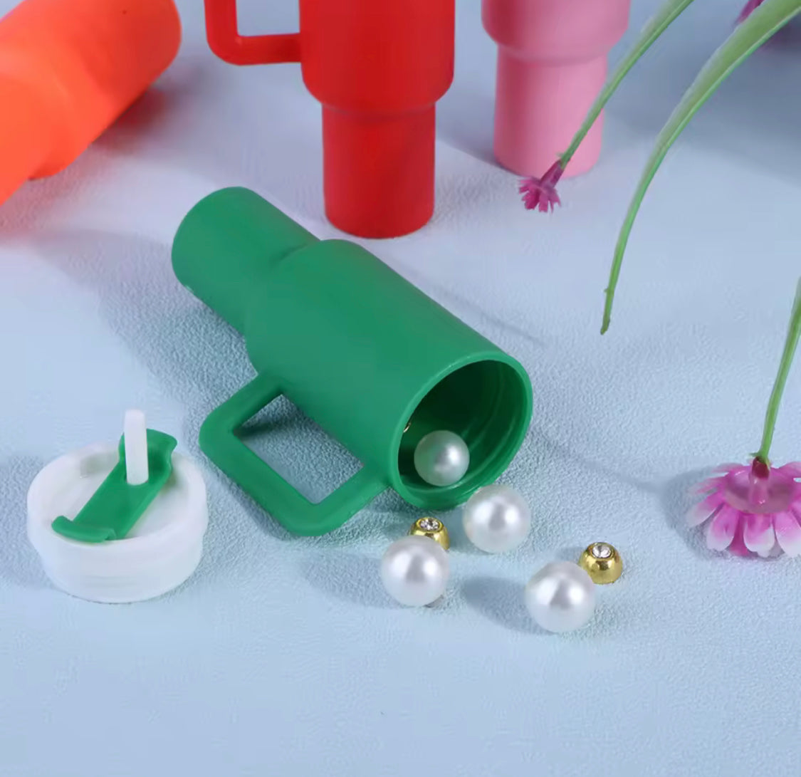 Mini Stanley Accessories Holder Keychain, Cute Tumbler Cup Handle Decoration, Mini Tumbler Lip Balm And Accessories Holder, Cute Mini Tumbler Storage Case