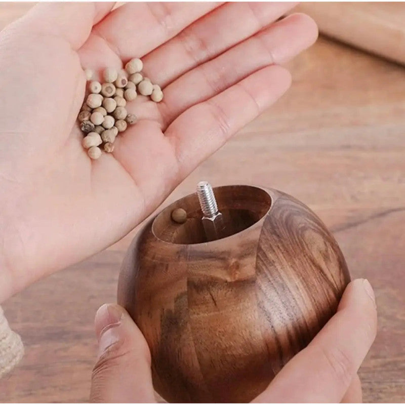 Solid Wood Pepper Grinder, Mini Ceramic Salt And Pepper Mill, Hand Operated Wooden Spice Grinder
