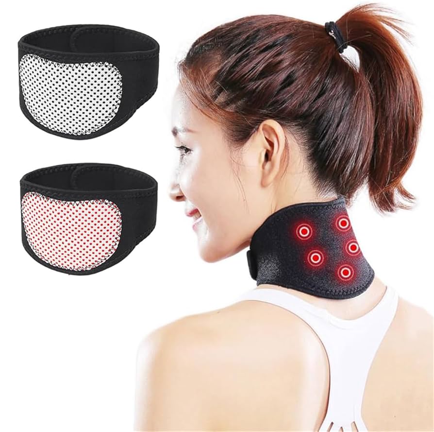 Magnetic Neck Brace, Soft Neck Brace with 5 Magnets, Adjustable Self Heating Neck Support for Neck Pain Relief, Cervical Neck Care Collar