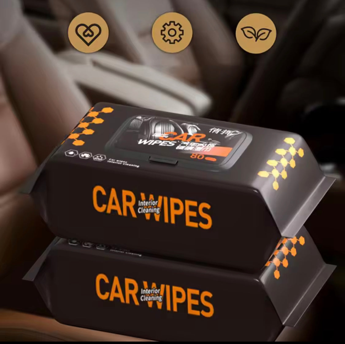 80pcs Dashboard Car Wipes, Vehicle Interior Wipe Tissues, Dust Removal Cleaning Car Wipes