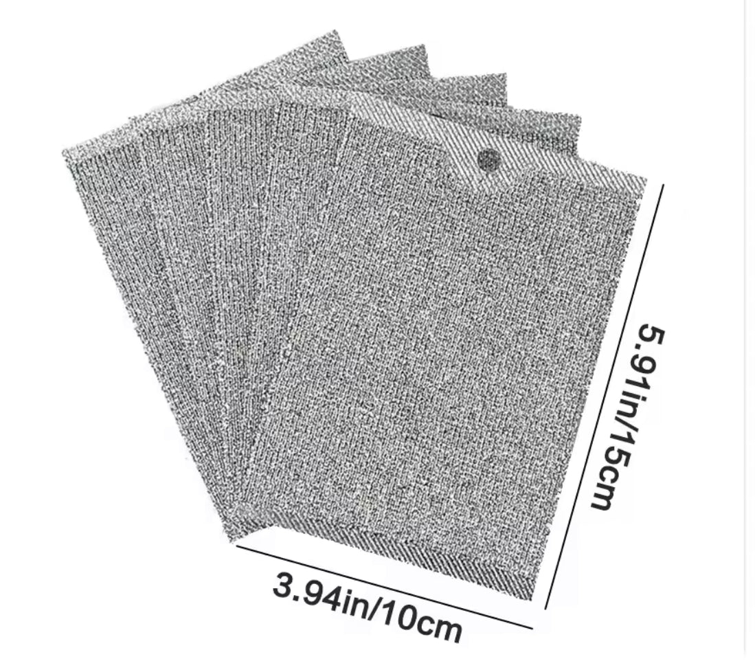 Set of 5 Double Layer Wire Cleaning Cloth, Reuseable Wire Cloth, Non-Scratch Dishwashing Rags For Kitchen Pot