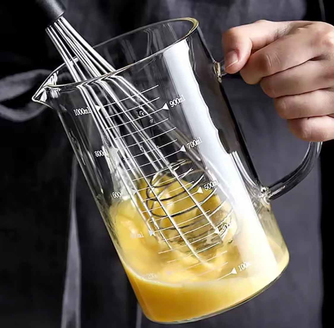 Glass Measuring Cup With Lid, Heat Resistant Measuring Cup With Handle, Laboratory Beaker Measuring Mug