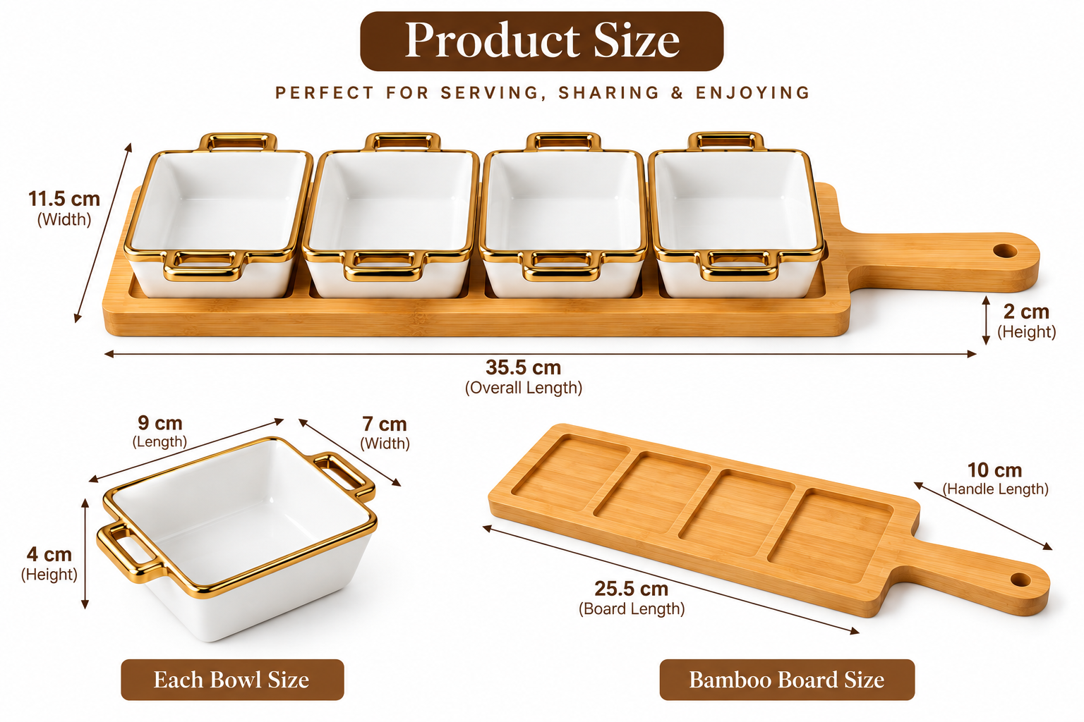 Elegant Tabletop Serving Dish Set, Luxury Snack & Appetizer Serving Set, All In One Appetizer Serving Tray