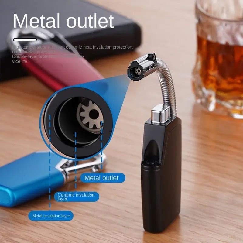 Long Flexible Neck Lighter, Unusual 360° Cigarette Cigar Torch Lighter, Portable Windproof Butane Gas Lighter, Windproof Straight Flush Spray Lighter, Folding Flexible Tube Direct Charge Lighter, Convenient Folding Candle Lighter