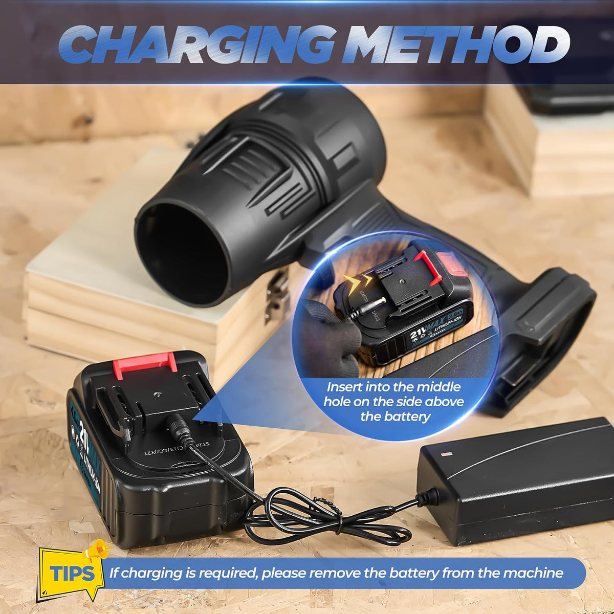 Rechargeable Cordless Blower with Battery, 48V Multi Purpose Cordless Blower, Adjustable Speed Turbo Jet Blower