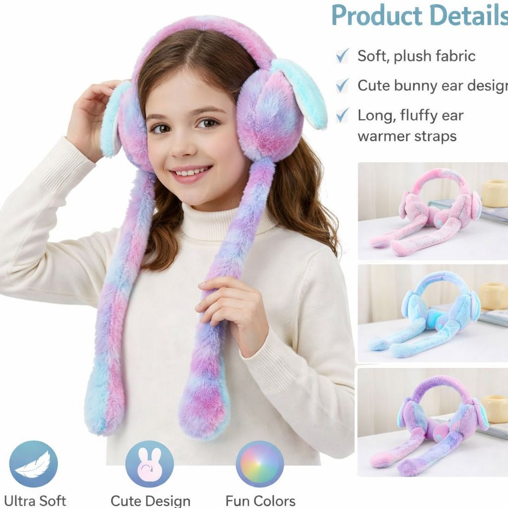 Warm Furry Ear Muffs, Colorful Rabbit Ear Covers, Cute Bunny Plush Ear Muffs, Student Ear Covers