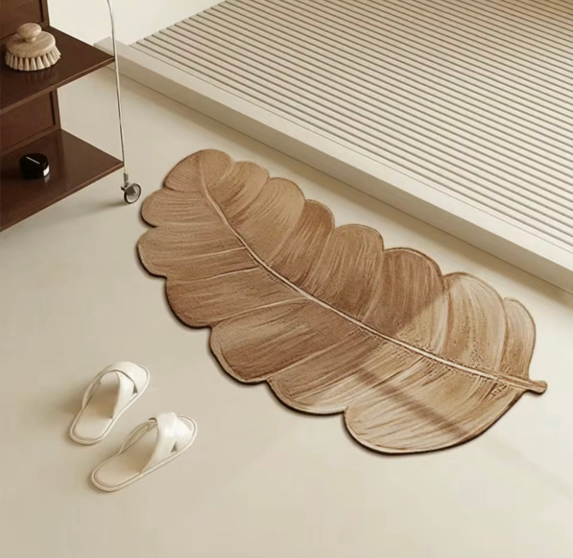 Luxury Tropical Leaf Bath Mat, Super Soft Non Slip Bathroom Rug, Tropical Banana Leaf Bath Rug, Luxury Palm Leaf Floor Mat,  Decorative Leaf Bath Mat