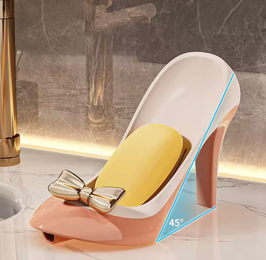 High Heel Shape Soap Holder, Bathroom Countertop Soap Box, Space Saving Soap Dish