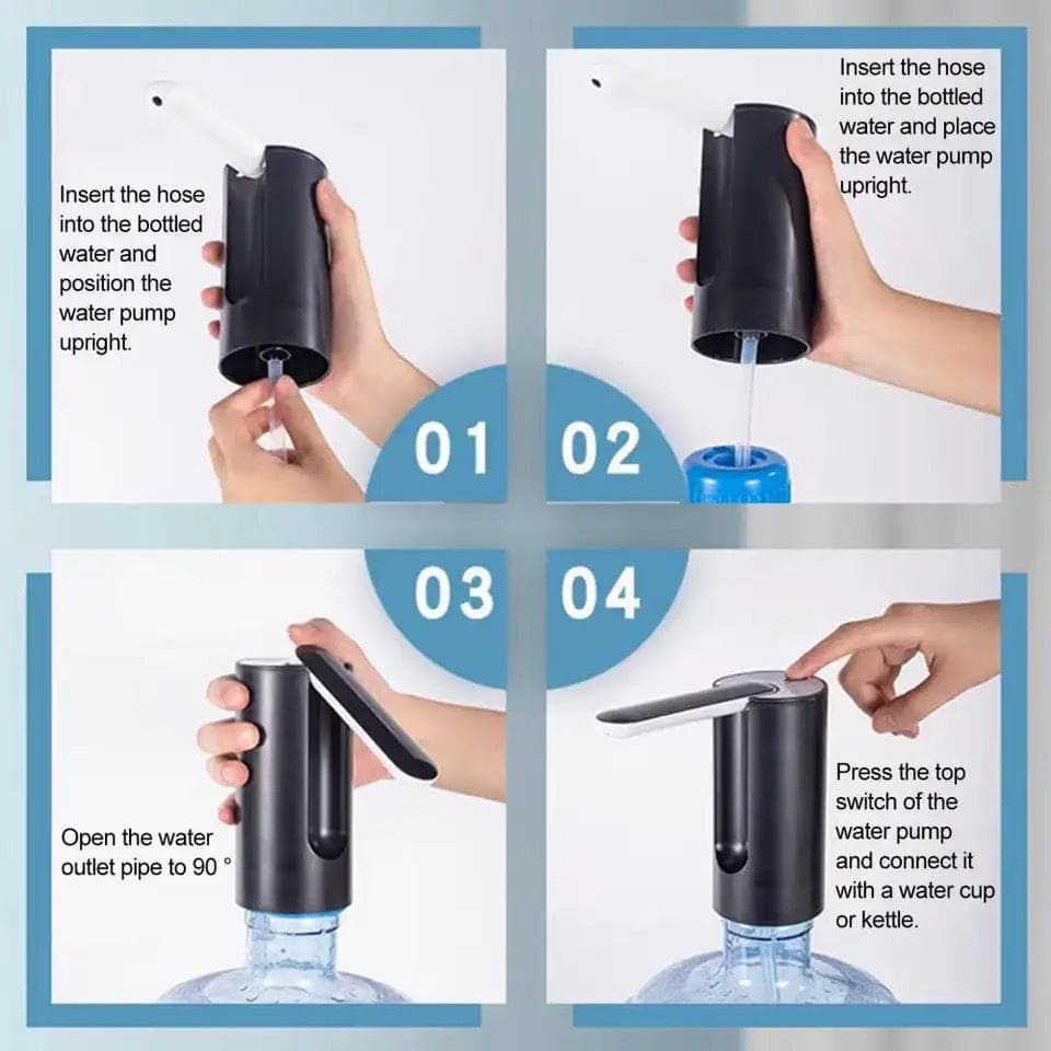 Foldable Water Dispenser, Automatic Mini Water Pump, Portable Home Water Bottle Pump, USB Rechargeable Barreled Water Pumping Device, Wireless Electric Water Jug Pump, Smart Desktop Drinking Beverage Dispenser