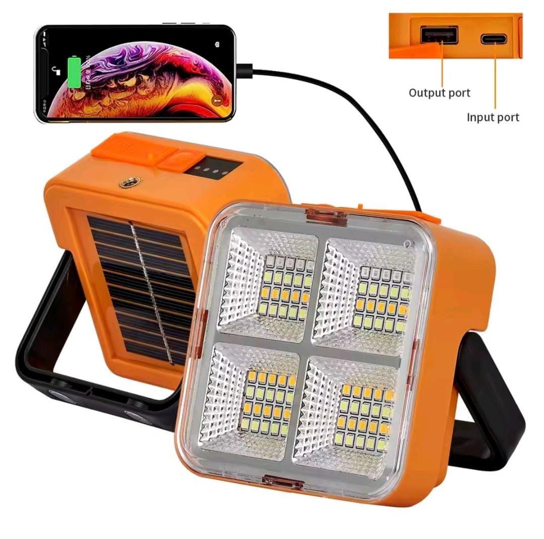 Rechargeable Outdoor LED Solar Floodlight, 500W Spotlight With Mobile Charging Pot, Camping Solar Light, Emergency Lamps Work Light, Handheld Flashlight Outdoor Tent Camping Lamp