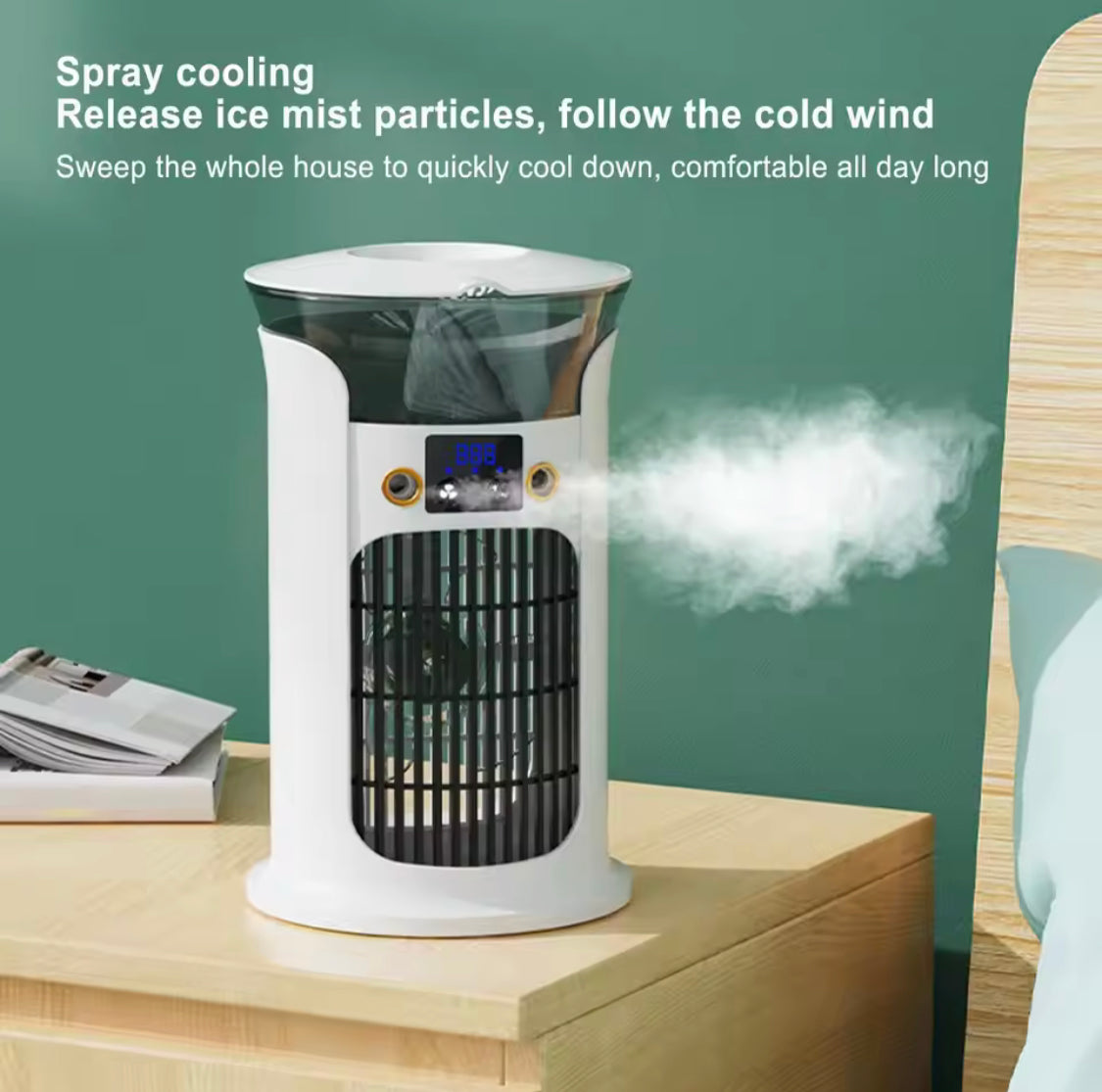 Desktop Humidifier Air Cooler, Water Mist Cooling Fan, Portable USB Ai ...