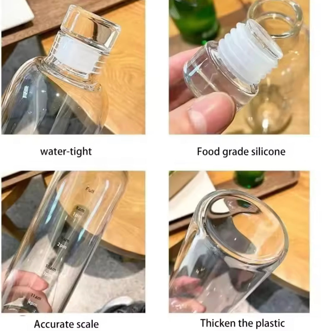 Creative Plastic Water Bottle With Time Scale, Large Capacity Leakproof Water Bottle, Gym Sports Water Bottles