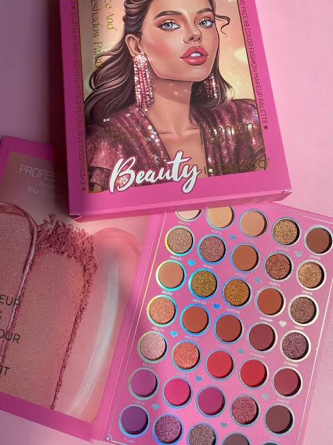 Iconic Beauty Makeup Book, 63 Shades Beauty Palette, Eyeshadow Blusher Palette