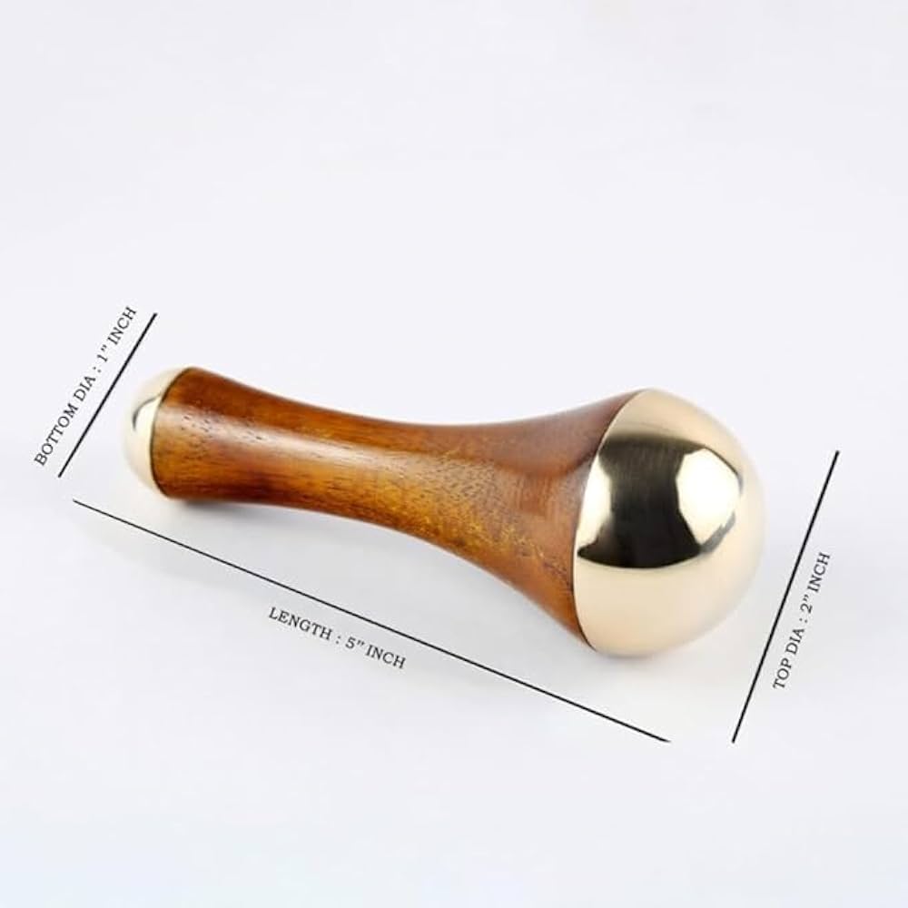 Wooden Handle Kansa Beauty Massager, Handcrafted Bronze Face And Neck Massage Tool, Face Lift Massage Tool