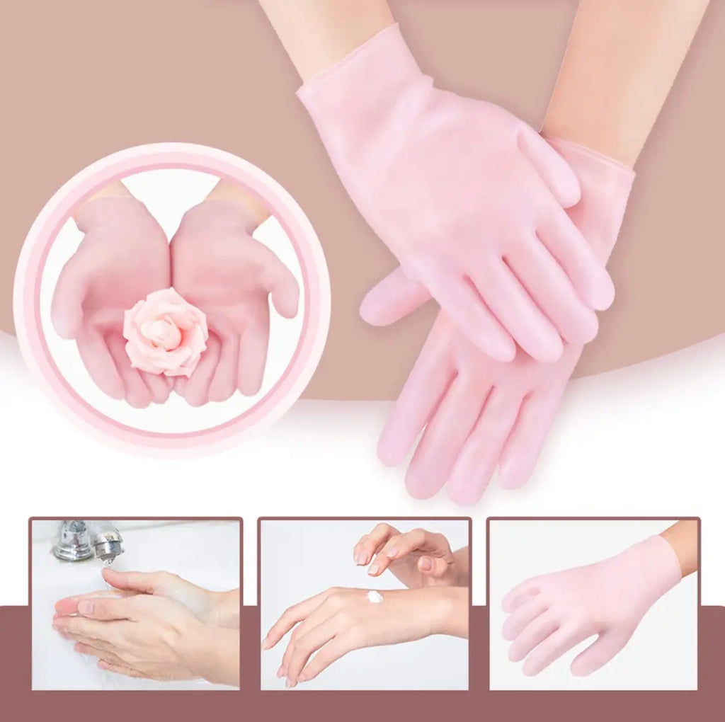 Silicone Gel Moisturizing Gloves, Hand Spa Manicure Silicone