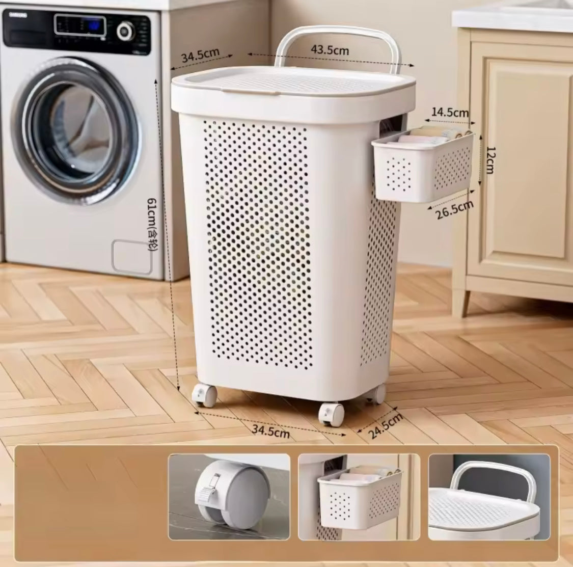 Dual Purpose Laundry And Toy Basket, Moveable Plastic Laundry Basket, Multipurpose Laundry And Storage Basket