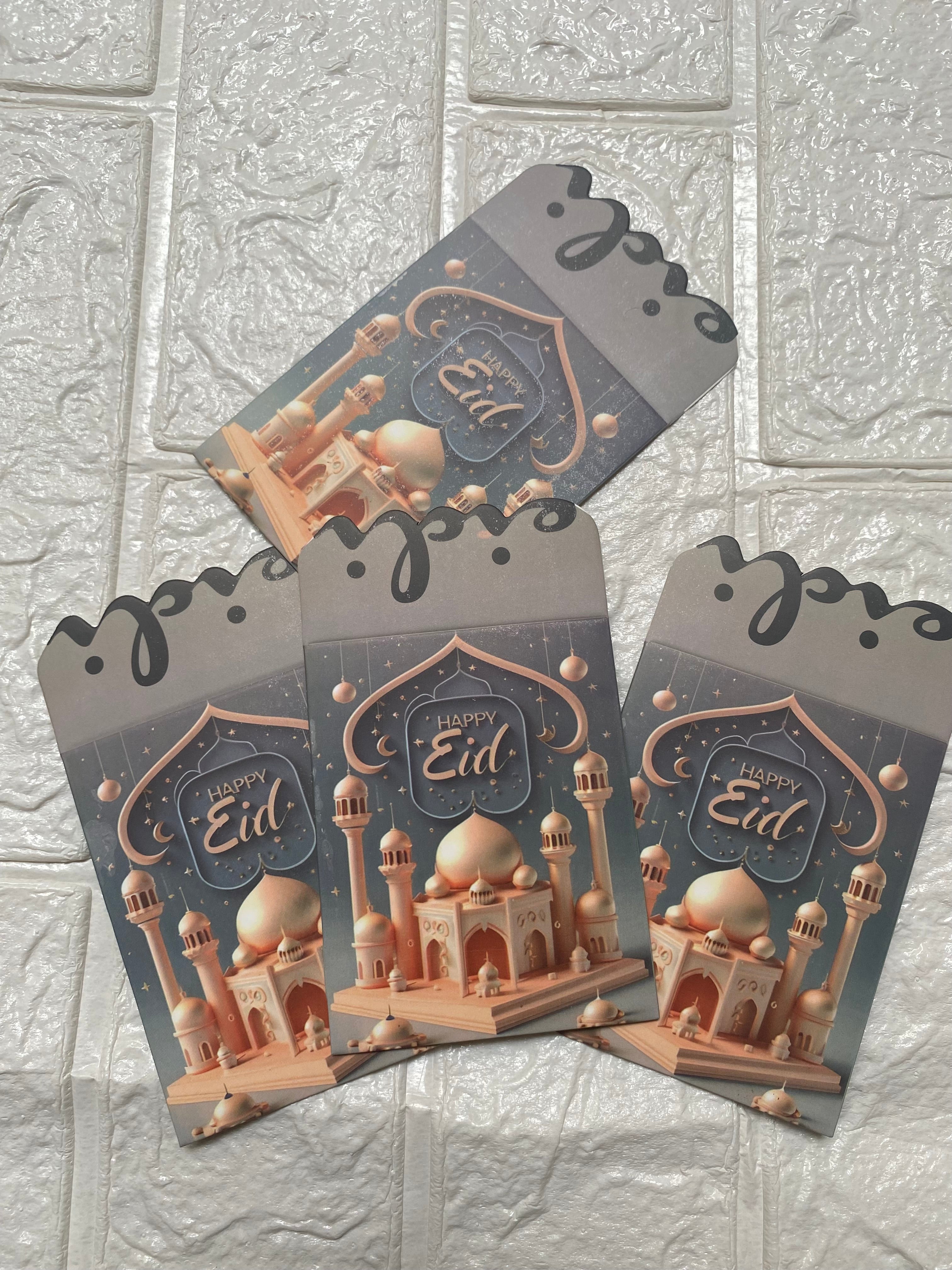 Set Of 10 Eid Mubarak Design Eidi Envelope, Money Envelope For Kids, Eid Holiday Money Envelopes