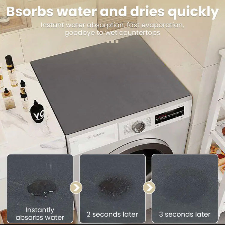 Water Absorbing Kitchen Drying Mat, Waterproof Countertop Mat, Foldable Washing Top Protector Cover