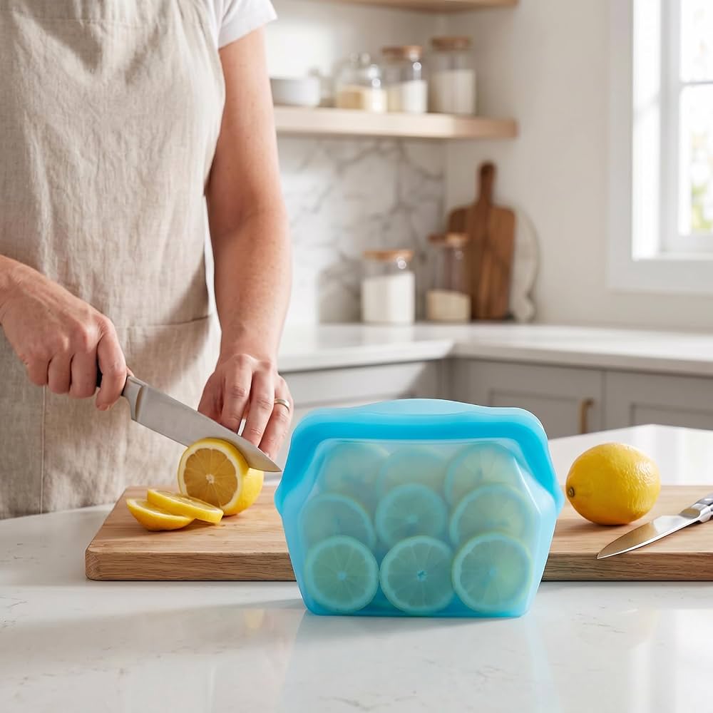 Reusable Silicone Food Storage Bag,
Multi Purpose Silicone Storage Pouches, Fruit and Vegetable Storage Bags, Kitchen Food Preservation Bags