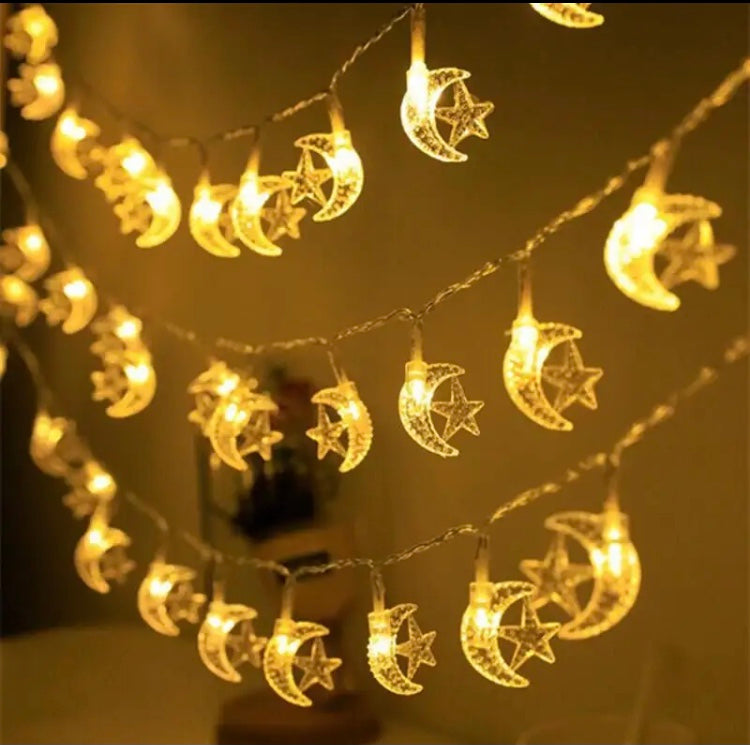 LED Moon Star Light For Party Decoration, Battery Moon Star Light Outd ...