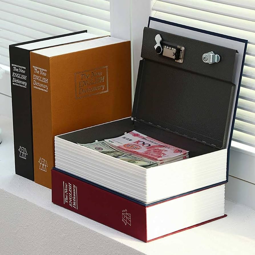 Secret Dictionary Lock Box, Fake Dictionary Security Safe, Portable Book Shaped Cash Safe, Fake Dictionary Security Safe