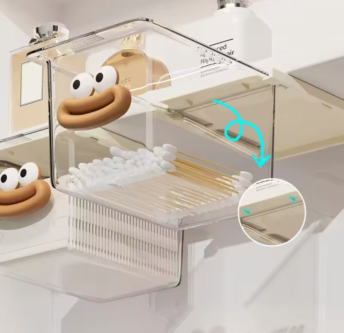 Transparent Under Mirror Smiley Cabinet, Drawer Type Storage Box, Cosmetic Pull Out Shelf Storage Box