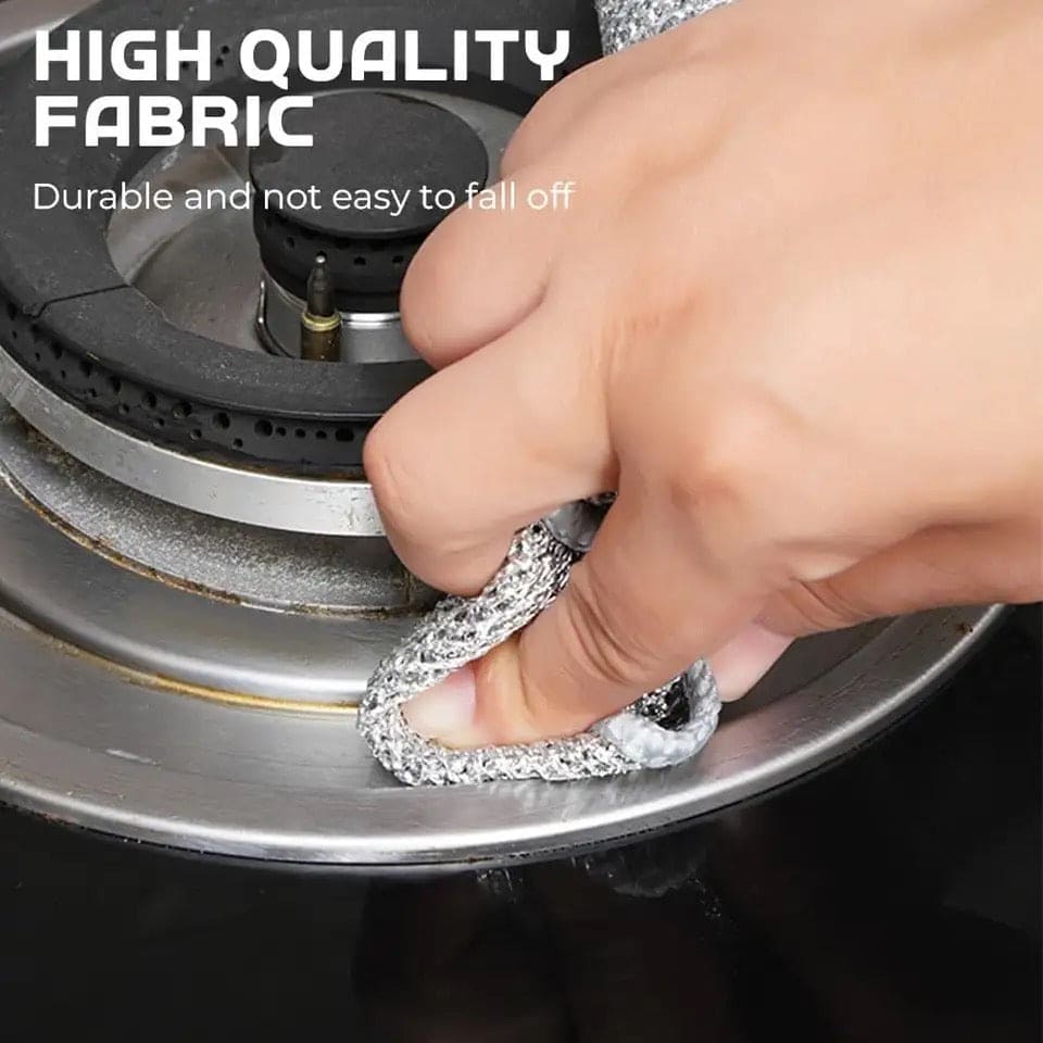Steel Wire Dishwashing Cloth, Rust Removal Scouring Pad, Double Side Steel Wire Washing Brush, Multipurpose Steel Wool Rag, Reusable Steel Wool Dishcloth, Silver Wire Wipes Dish Towel, Non Scratch Wire Dishcloth