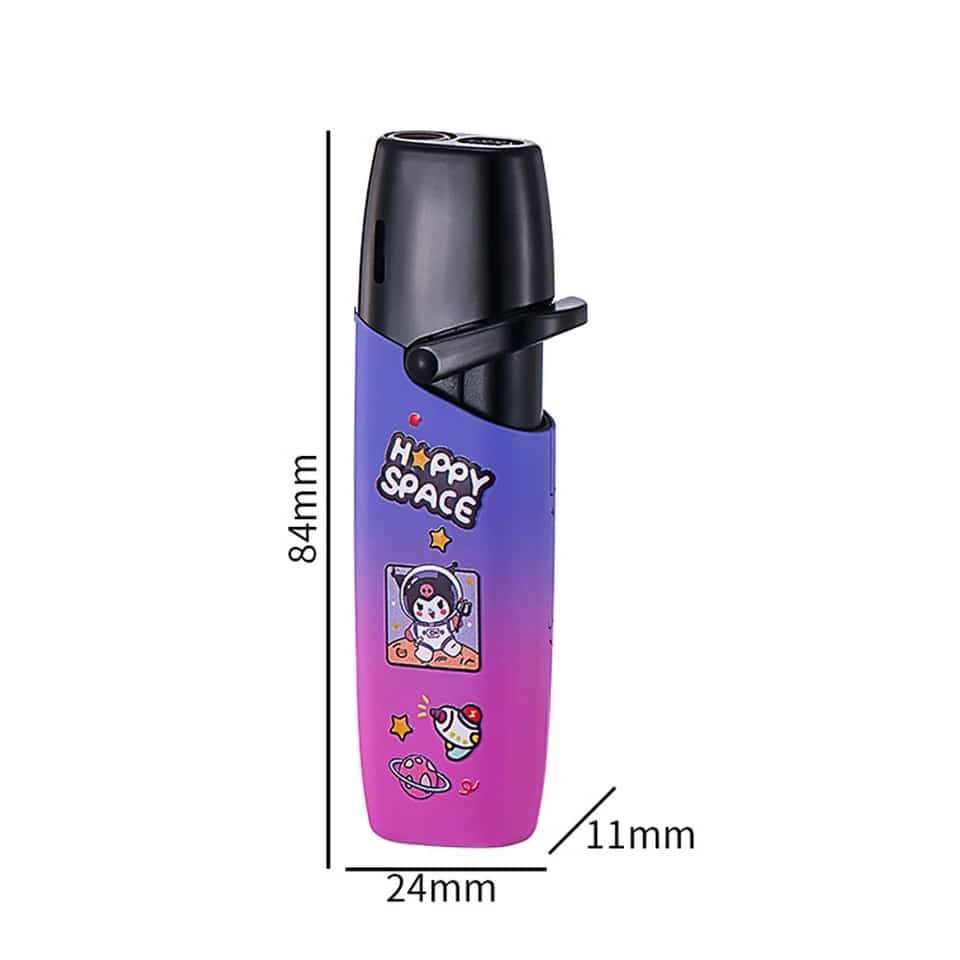 Happy Space Flame Lighter, Cute Creative Cartoon Lighter, Wind Proof Smoking Gadget