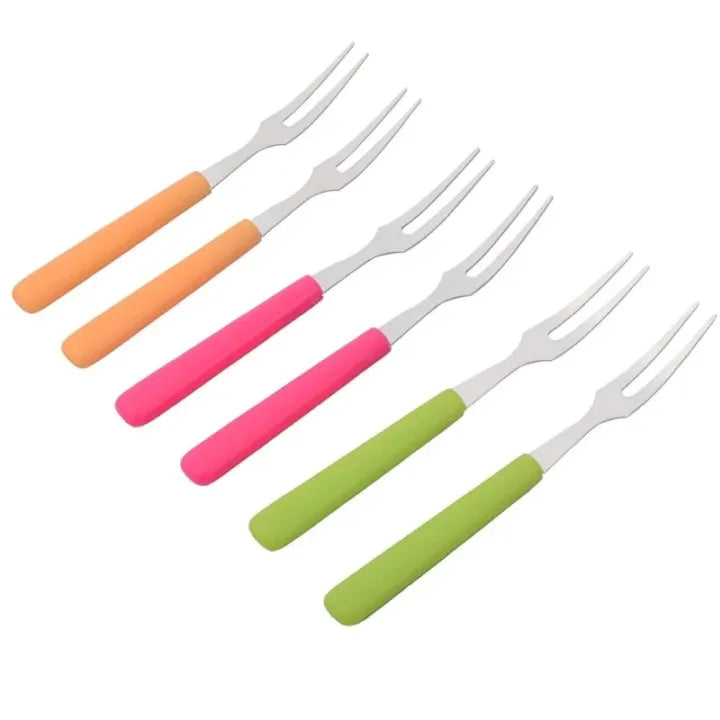 Pack Of 6 Stainless Steel Fruit Fork, Decorative Fork for Appetiser, Creative Tableware Fruit Fork, Stainless Steel Kids Food Pick