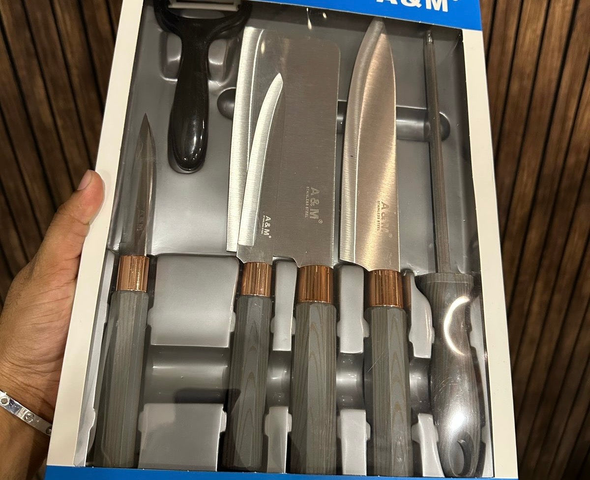 6pcs Kitchen Knives Set, Premium Quality Fruit And Vegetable Knife, Kitchen Cutlery Set, Premium Steak Cutting Knife